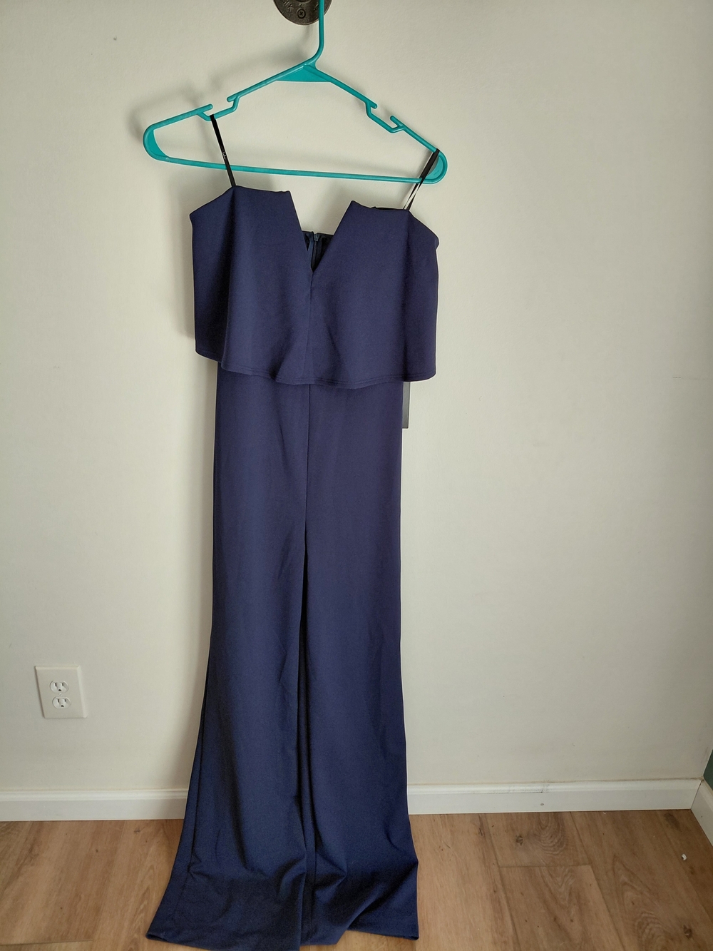 Lulu's Navy Strapless Layered Wide-Leg Jumpsuit